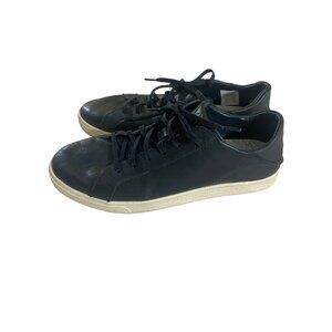 Olukai Men's Black Leather Kahu Pahana Lace Up Casual Sneakers - M11